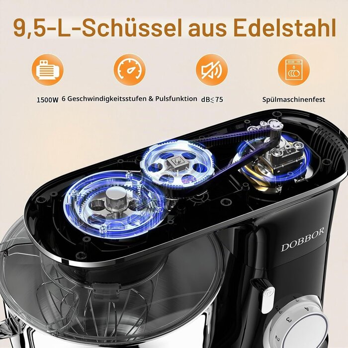 Profi Küchenmaschine 9,5L, 1500W - Leistungsstark & bis zu 34% günstiger