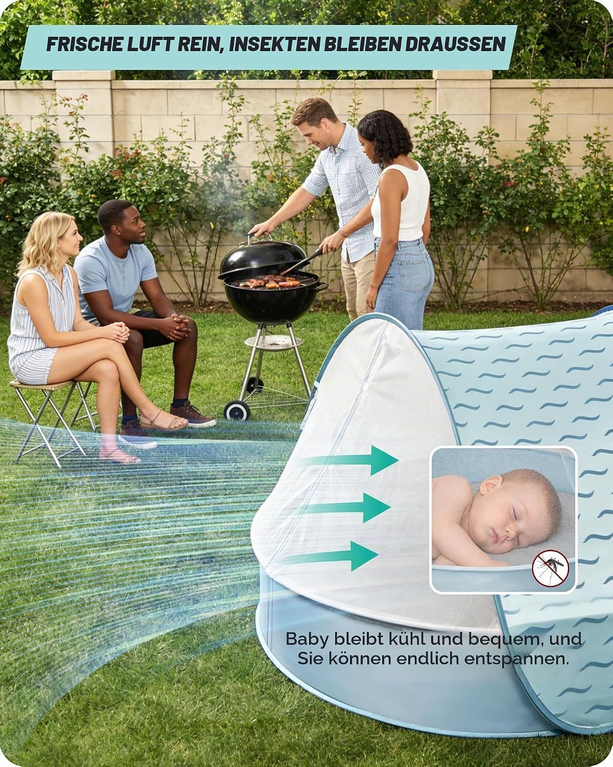 3-in-1 Baby Strandzelt mit UV-Schutz UPF 50+ - Outlet-Angebot bis zu 33% Rabatt
