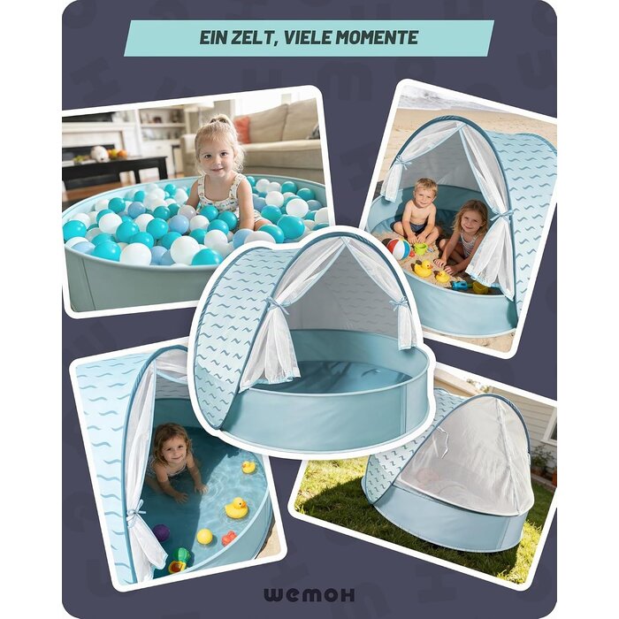 3-in-1 Baby Strandzelt mit UV-Schutz UPF 50+ - Outlet-Angebot bis zu 33% Rabatt