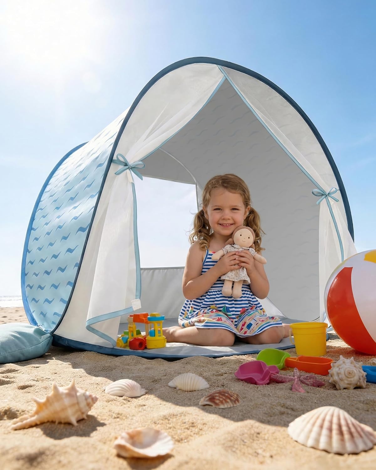 3-in-1 Baby Strandzelt mit UV-Schutz UPF 50+ - Outlet-Angebot bis zu 33% Rabatt