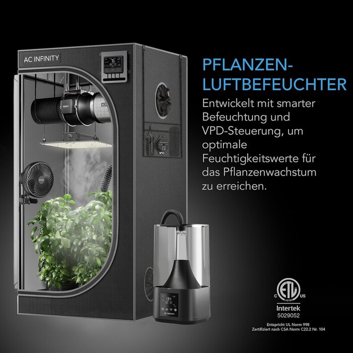 Profi-Luftbefeuchter für Grow-Boxen, 4,5L, mit VPD-Steuerung - bis zu 34% Rabatt