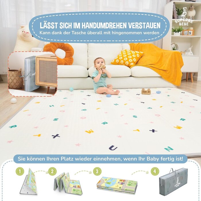 Faltbare Krabbelmatte 150x180cm für Babys - bis zu 32% Rabatt im Outlet