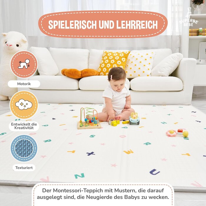 Faltbare Krabbelmatte 150x180cm für Babys - bis zu 32% Rabatt im Outlet
