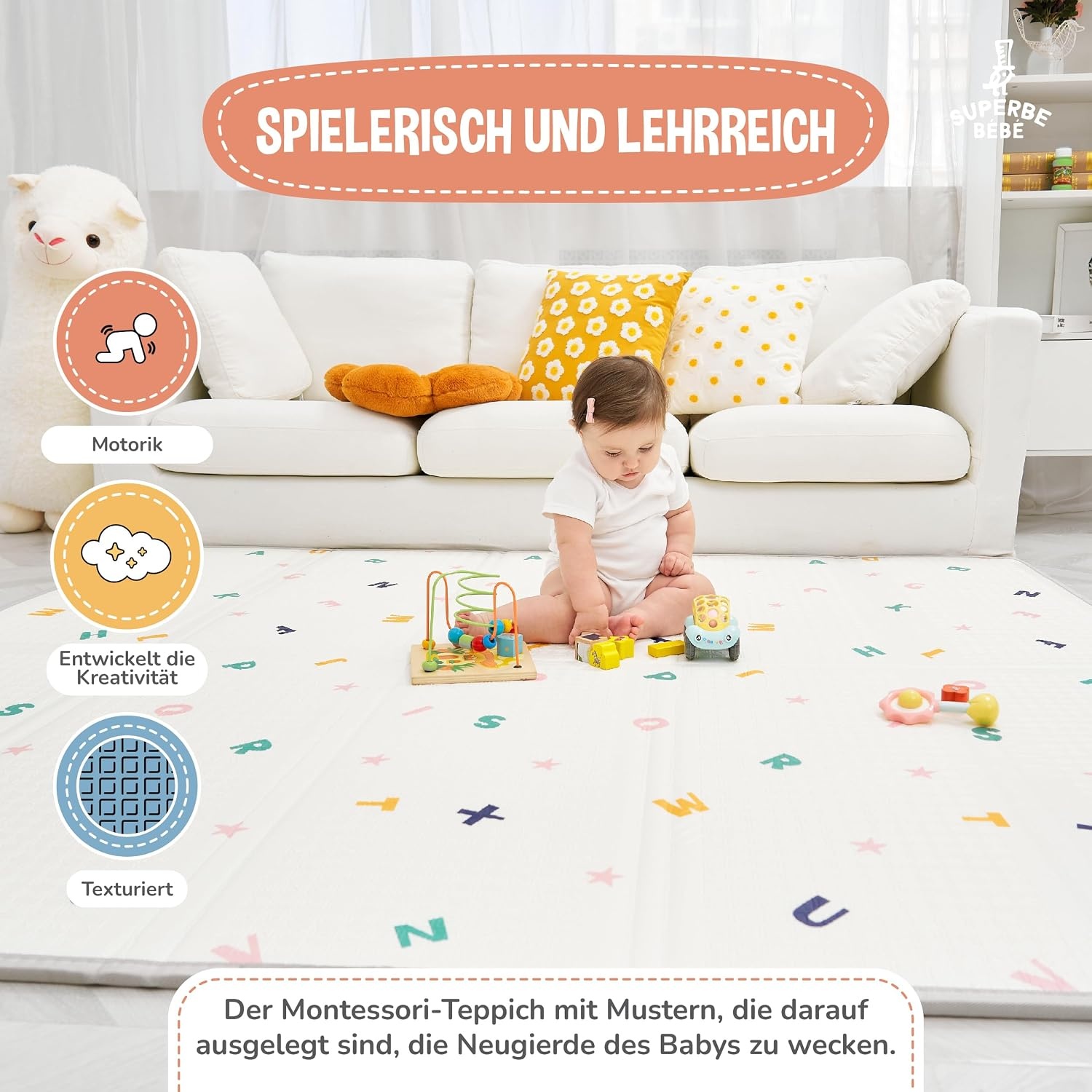 Faltbare Krabbelmatte 150x180cm für Babys - bis zu 32% Rabatt im Outlet