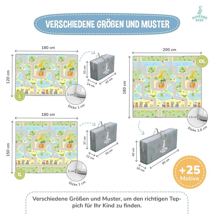 Faltbare Krabbelmatte 150x180cm für Babys - bis zu 32% Rabatt im Outlet