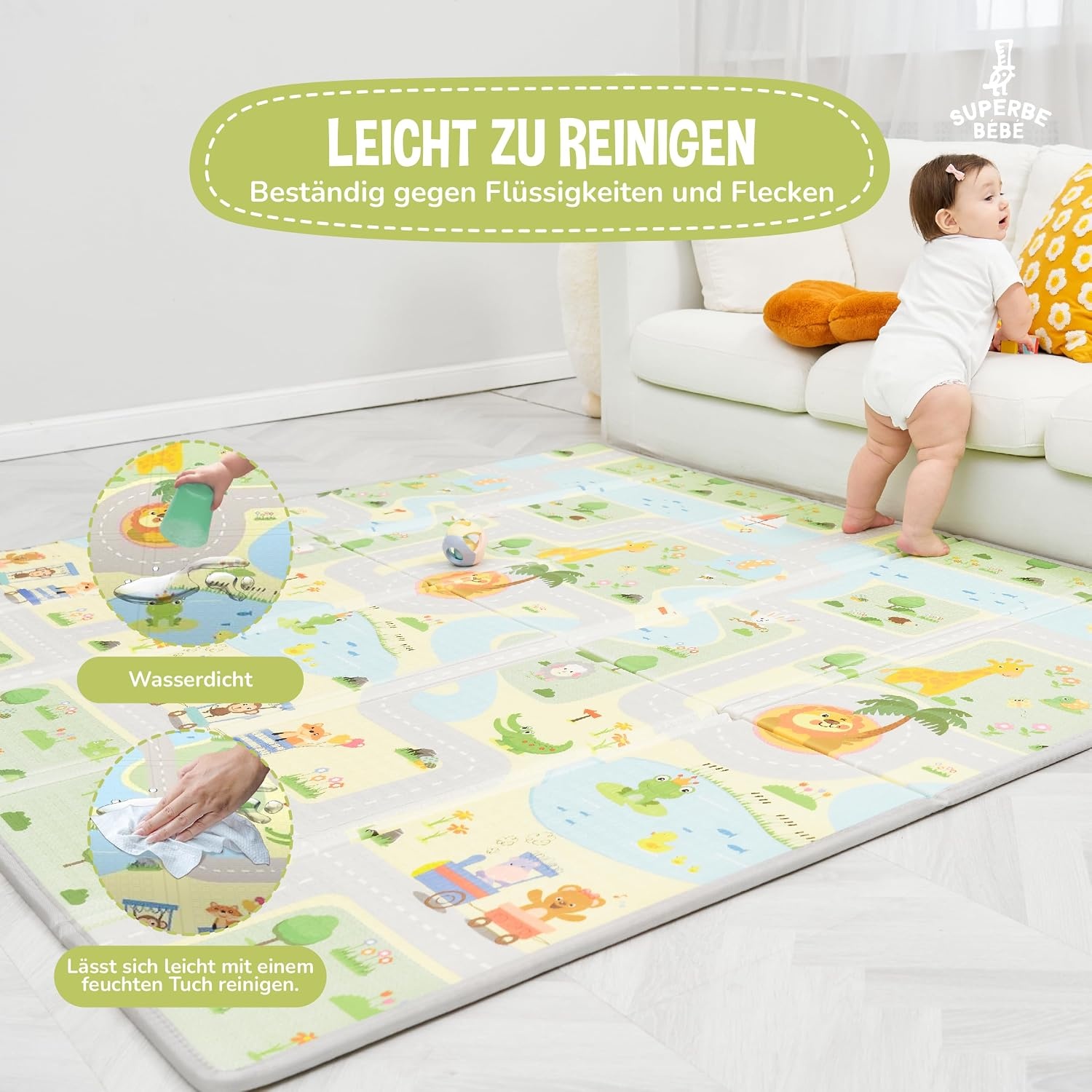 Faltbare Krabbelmatte 150x180cm für Babys - bis zu 32% Rabatt im Outlet