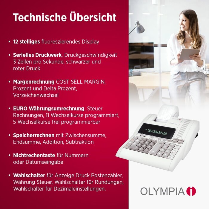 Profi-Tischrechenmaschine mit Druckfunktion - jetzt bis zu 34% günstiger