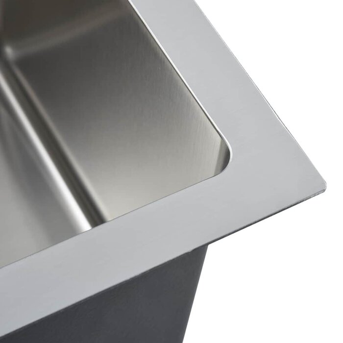 Vidaxl Edelstahl Küchenspüle 87x44 cm - Handgefertigt - Sparen Sie bis zu 35%
