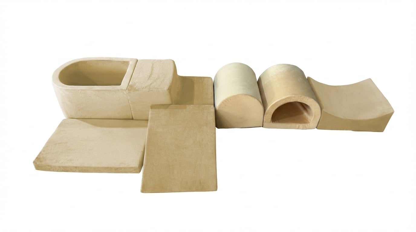 Viking Choice 7-tlg. Schaumstoff-Spielset mit Bällebad & 100 Bällen - Beige - bis zu 43% Rabatt