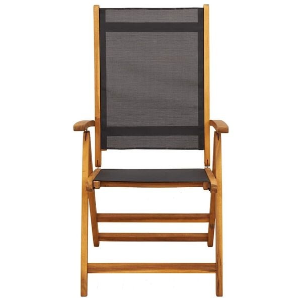 Vidaxl 2er Set Klappbare Gartenstühle aus Akazienholz - Schwarz - bis zu 35% Rabatt