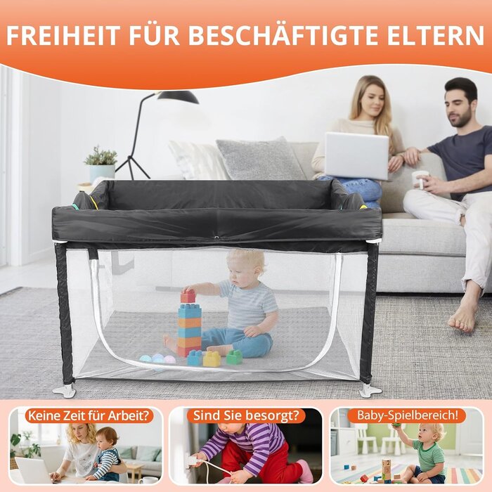 Faltbarer Baby-Laufstall 120x120cm - Sicher & Mobil - bis zu 33% Rabatt