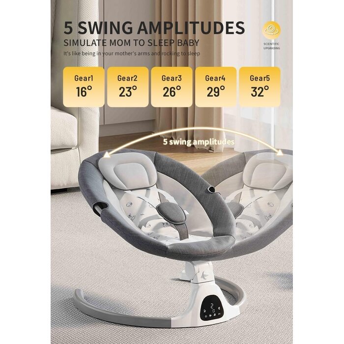 Elektrische Babyschaukel mit Bluetooth & USB - Beige - bis zu 34% Rabatt