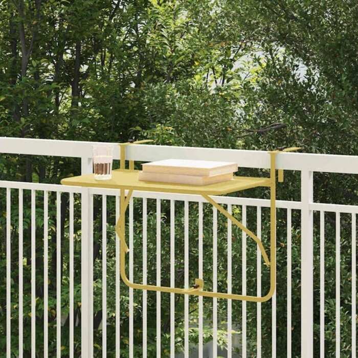 Vidaxl Balkonhängetisch 60x39 cm Gold - Klappbar & Platzsparend - bis zu 33% Rabatt