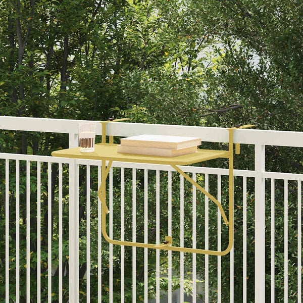 Vidaxl Balkonhängetisch 60x39 cm Gold - Klappbar & Platzsparend - bis zu 33% Rabatt