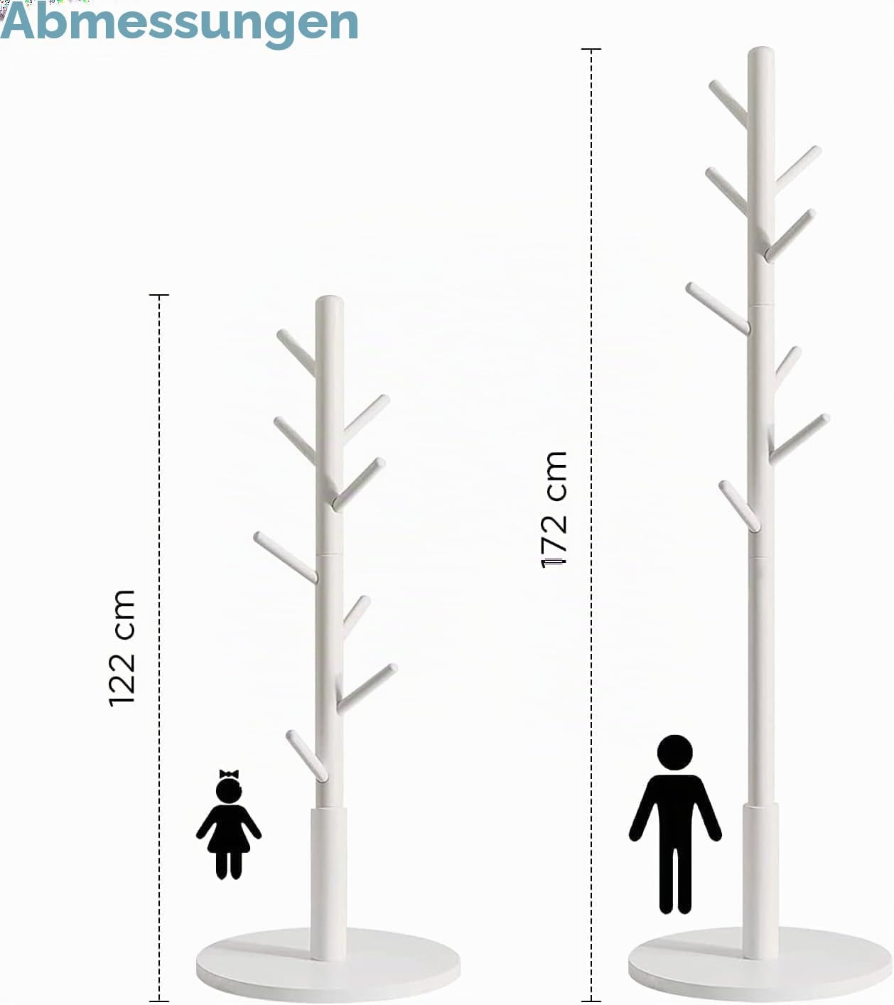 Weiße Standgarderobe aus Holz, höhenverstellbar - bis zu 32% günstiger