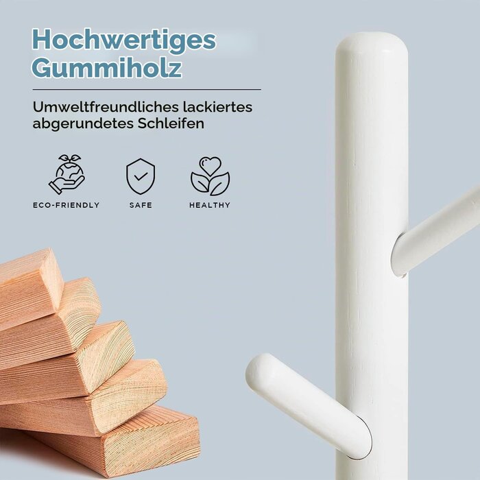 Weiße Standgarderobe aus Holz, höhenverstellbar - bis zu 32% günstiger