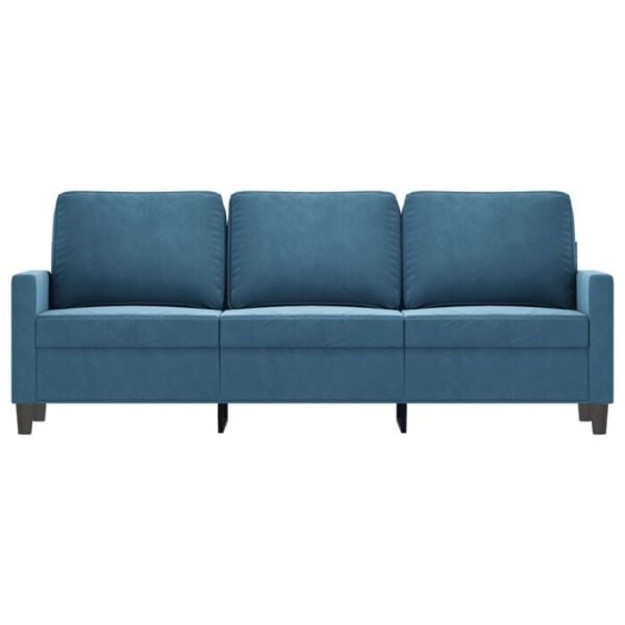 Vidaxl 3-Sitzer Sofa in Blau - 180 cm - Samt - Bis zu 35% Rabatt