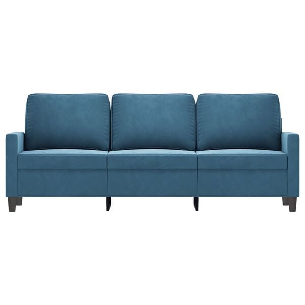 Vidaxl 3-Sitzer Sofa in Blau - 180 cm - Samt - Bis zu 35% Rabatt