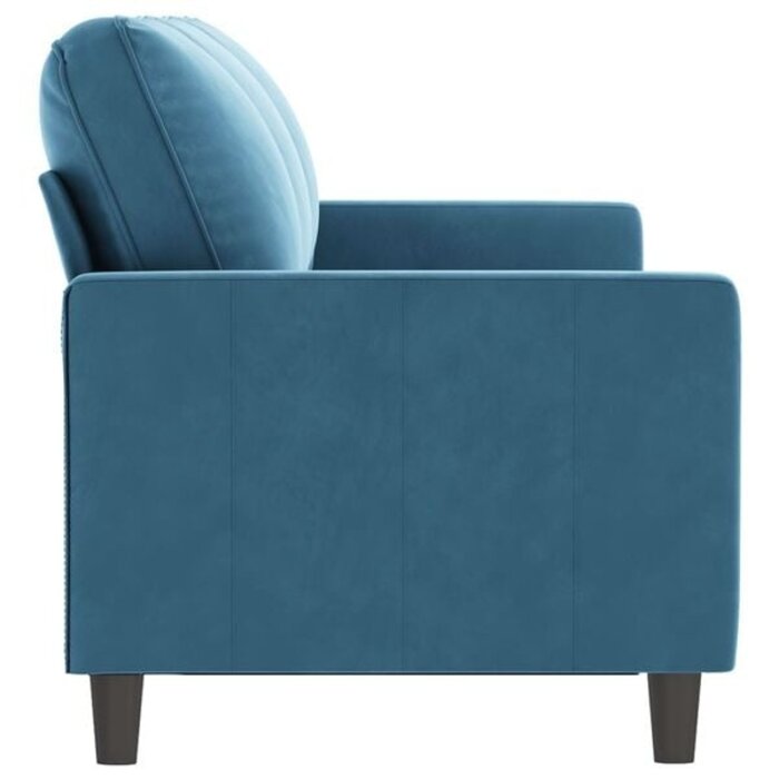 Vidaxl 3-Sitzer Sofa in Blau - 180 cm - Samt - Bis zu 35% Rabatt