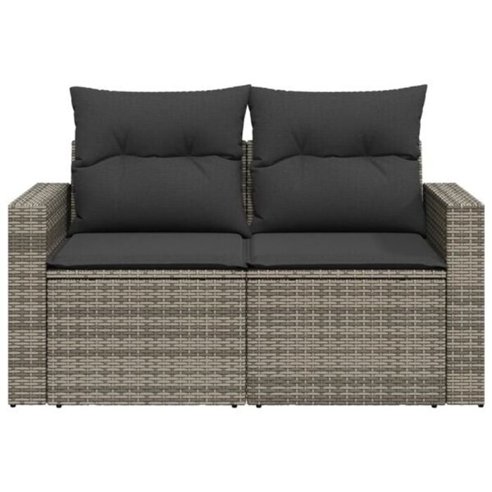 Vidaxl 2-Sitzer Gartenbank Poly-Rattan Grau - Outlet bis zu 35% reduziert