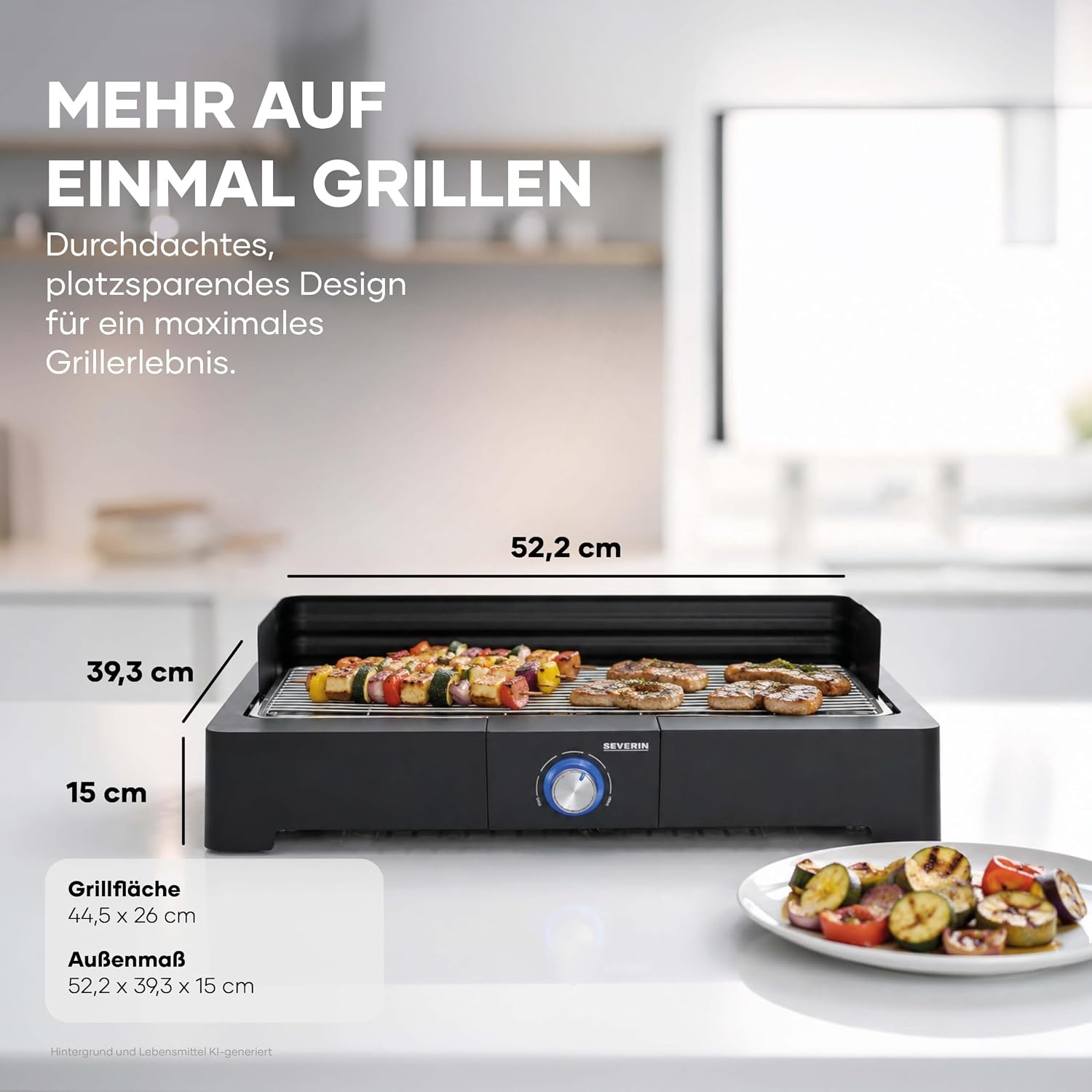 Elektrischer Tischgrill 2200W mit Edelstahlrost - bis zu 33% reduziert