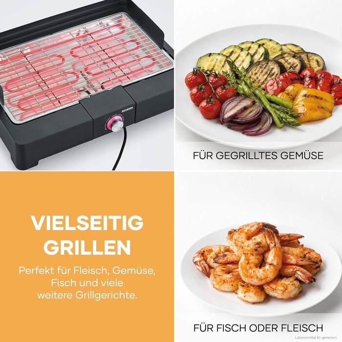 Elektrischer Tischgrill 2200W mit Edelstahlrost - bis zu 33% reduziert