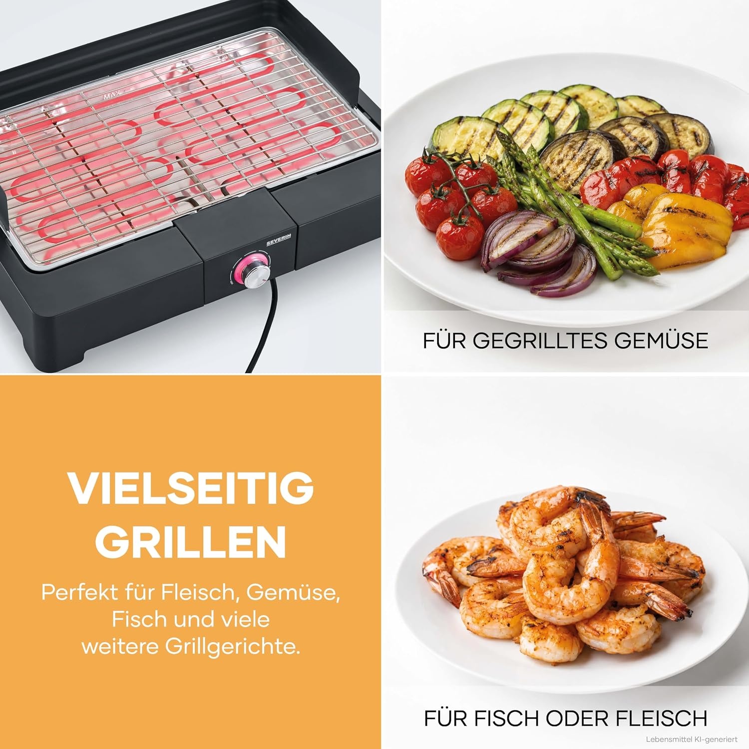 Elektrischer Tischgrill 2200W mit Edelstahlrost - bis zu 33% reduziert