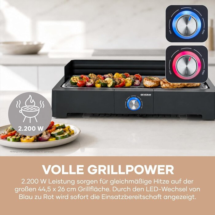 Elektrischer Tischgrill 2200W mit Edelstahlrost - bis zu 33% reduziert