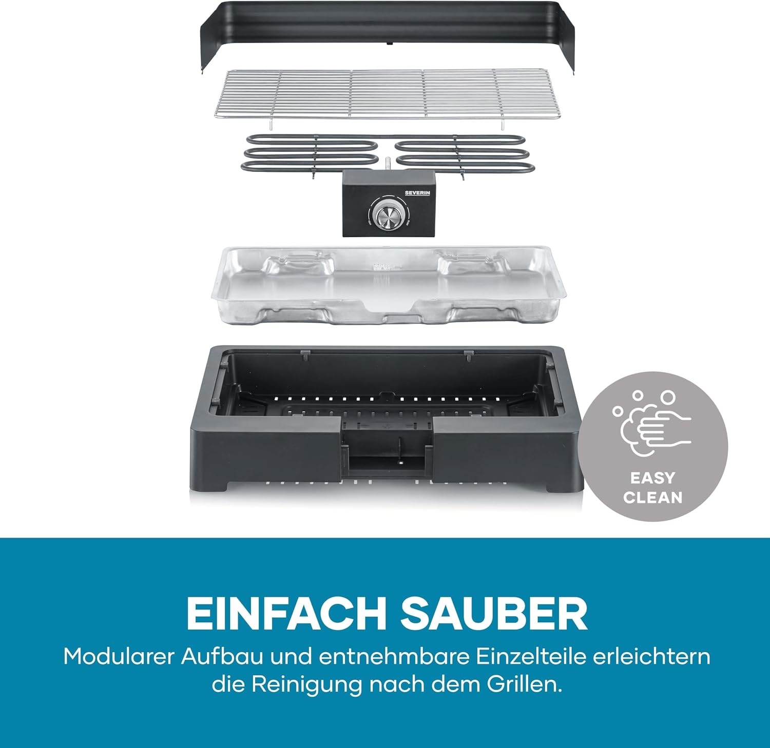 Elektrischer Tischgrill 2200W mit Edelstahlrost - bis zu 33% reduziert