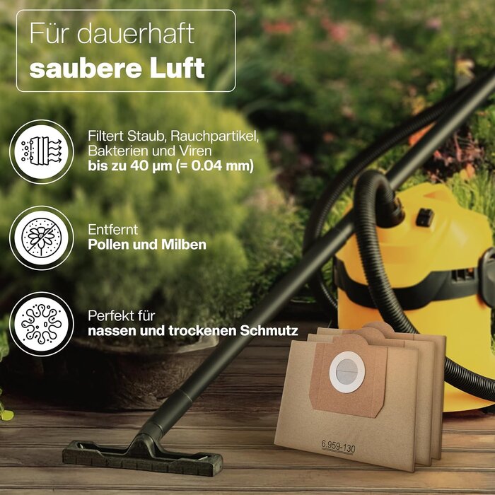 10er Set Papier-Staubsaugerbeutel für Kärcher WD3 - Outlet bis zu 30% sparen
