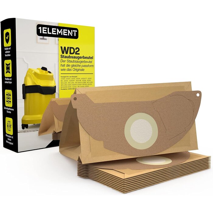 10er Set Papier-Staubsaugerbeutel für Kärcher WD3 - Outlet bis zu 30% sparen