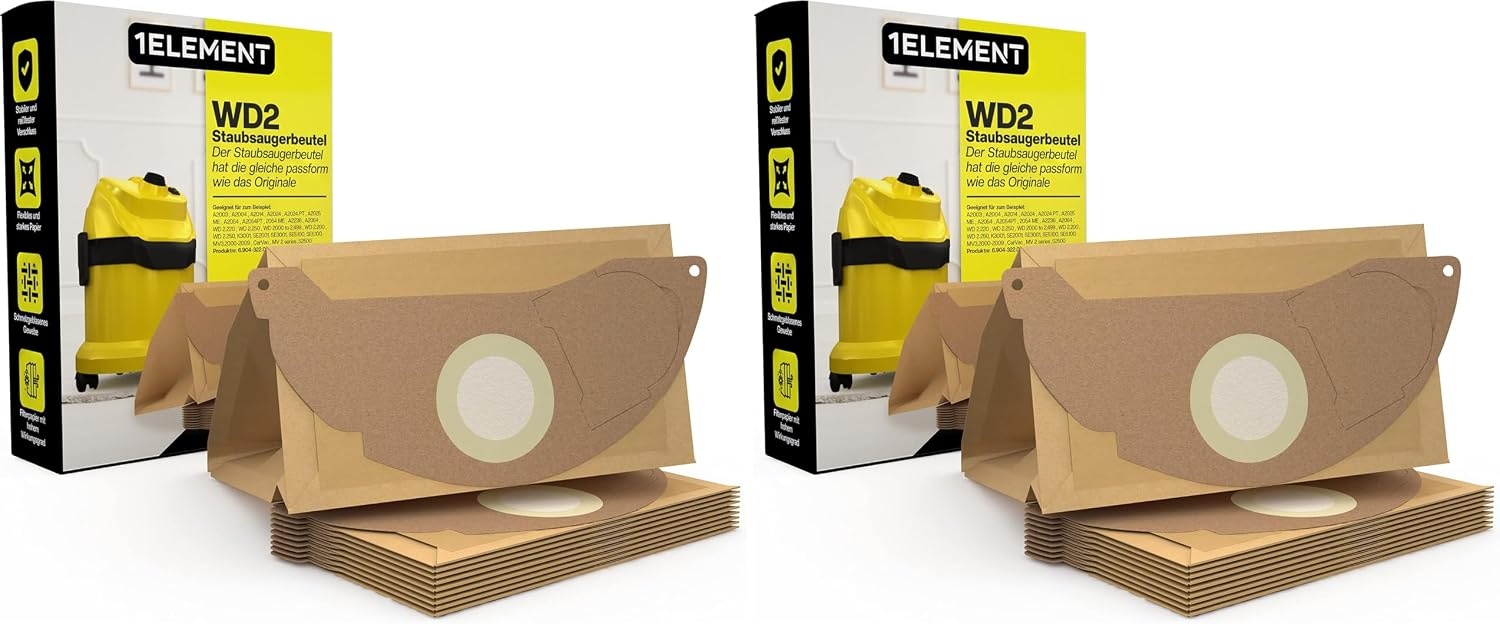10er Set Papier-Staubsaugerbeutel für Kärcher WD3 - Outlet bis zu 30% sparen