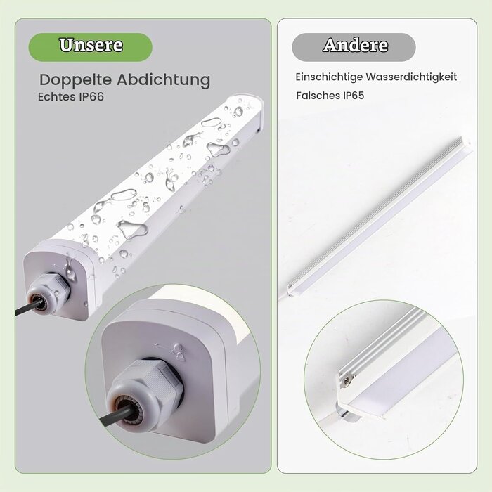 LED-Feuchtraumleuchte 120cm, 30W, 4200lm, IP66 mit Radarsensor - bis zu 32% Rabatt