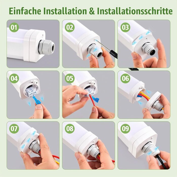 LED-Feuchtraumleuchte 120cm, 30W, 4200lm, IP66 mit Radarsensor - bis zu 32% Rabatt