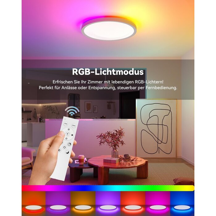 LED Deckenleuchte dimmbar RGB Ø40cm - 33W 5200lm - bis zu 33% Rabatt