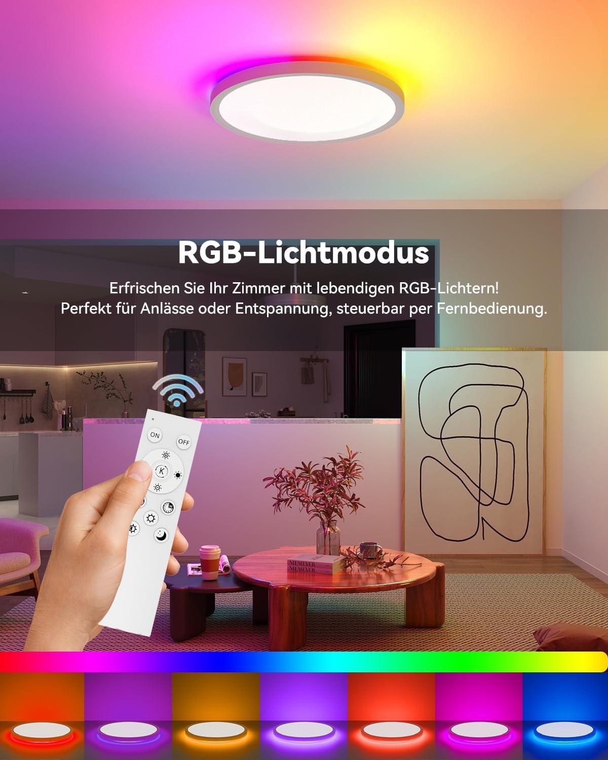 LED Deckenleuchte dimmbar RGB Ø40cm - 33W 5200lm - bis zu 33% Rabatt