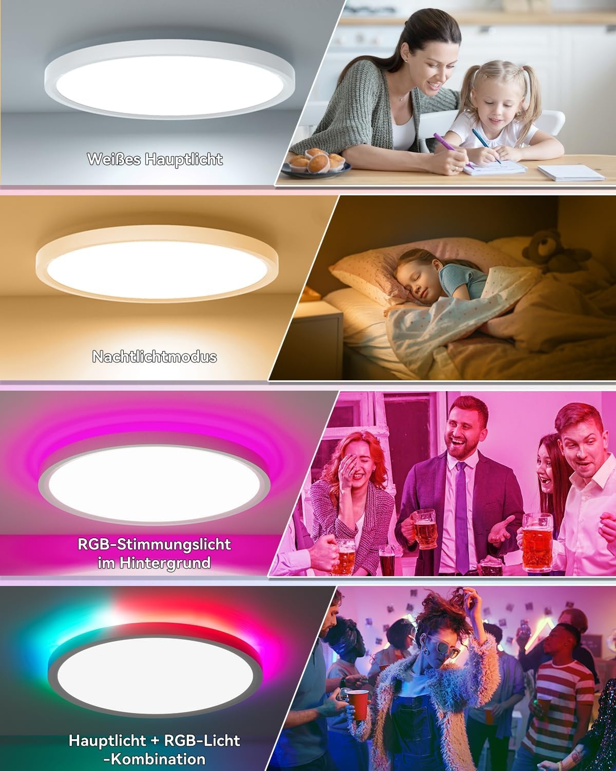 LED Deckenleuchte dimmbar RGB Ø40cm - 33W 5200lm - bis zu 33% Rabatt