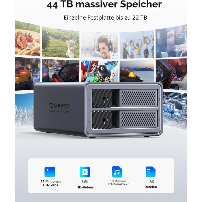 2-Bay RAID-Festplattengehäuse USB 3.0 bis 44 TB - bis zu 34% sparen