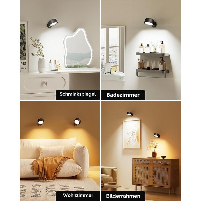 4er-Set Kabellose LED-Wandleuchten - 8000 mAh, 18 Farben - bis zu 34% Rabatt