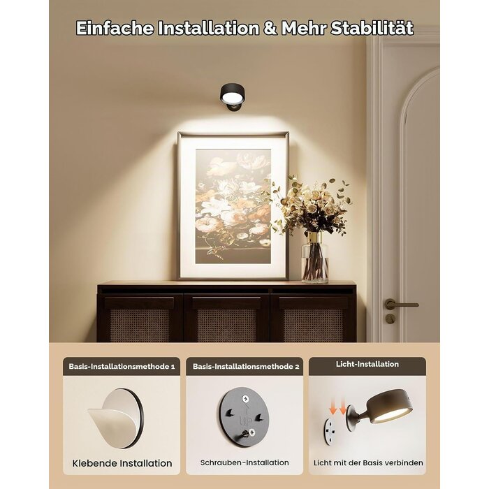 4er-Set Kabellose LED-Wandleuchten - 8000 mAh, 18 Farben - bis zu 34% Rabatt