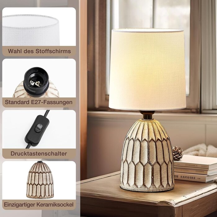 Tischlampen-Set 2er Set Boho Beige 33 cm - Jetzt bis zu 33% sparen