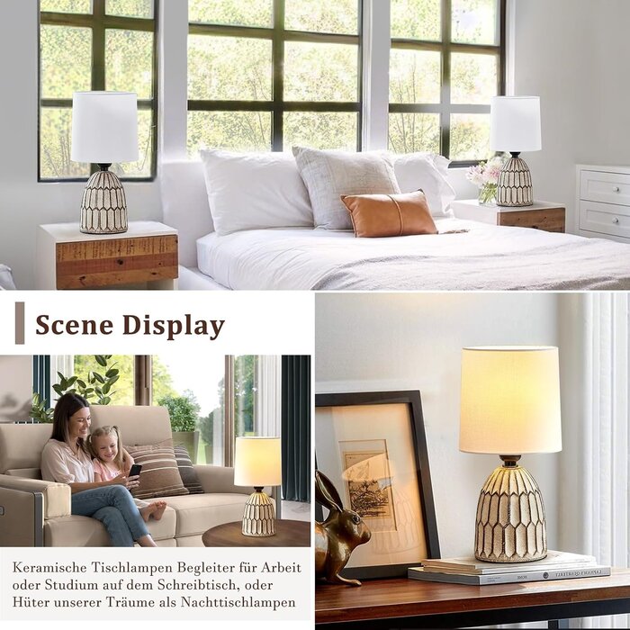 Tischlampen-Set 2er Set Boho Beige 33 cm - Jetzt bis zu 33% sparen