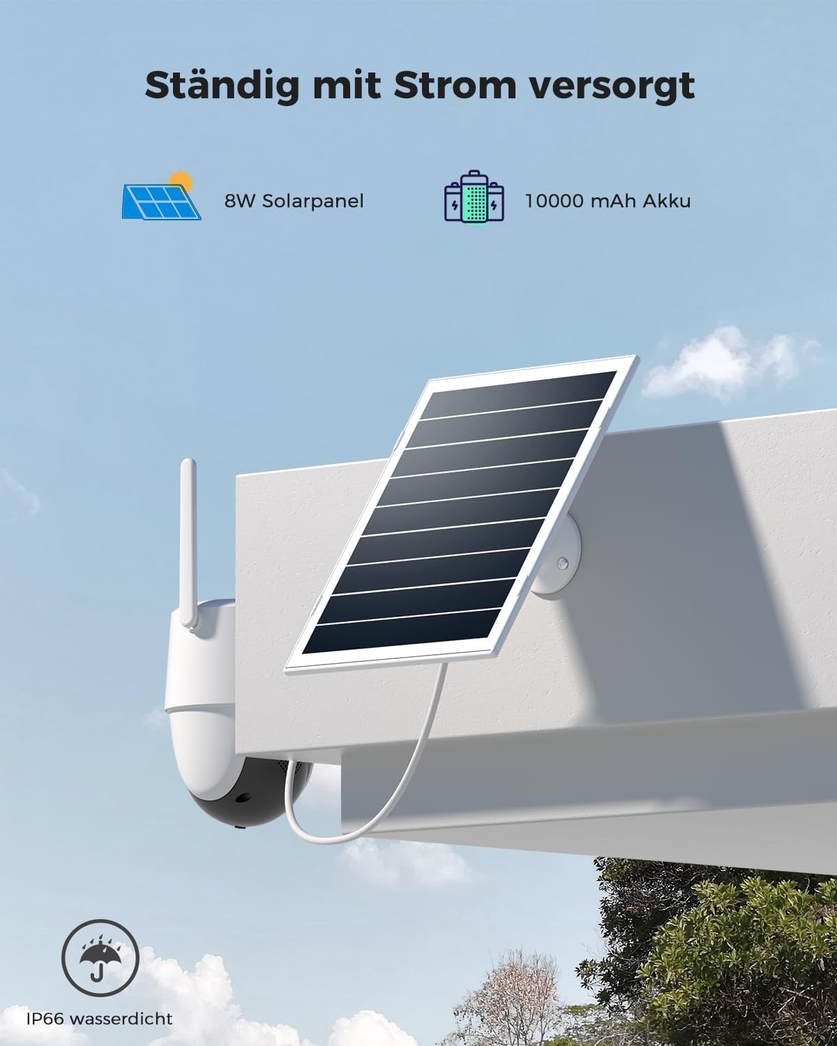 Solar-WLAN-Überwachungskamera 3MP, 2K PTZ - jetzt bis zu 34% Rabatt sichern