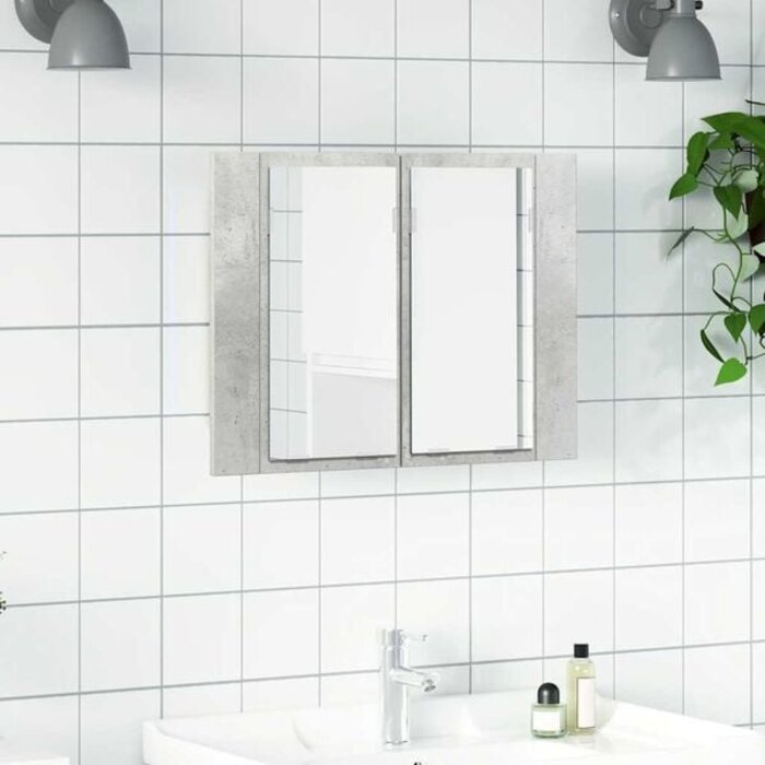 Vidaxl Moderner LED-Spiegelschrank Betonoptik 60x45cm - Jetzt bis zu 32% sparen!