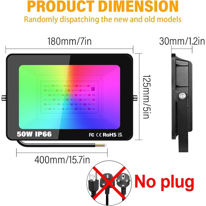 4er-Set RGB LED-Strahler 50W Dimmbar mit Fernbedienung - jetzt bis zu 33% sparen