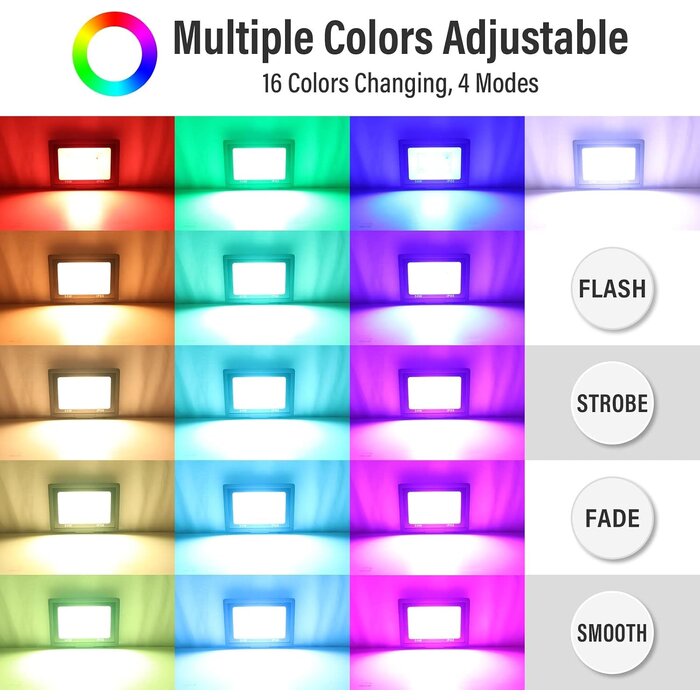 4er-Set RGB LED-Strahler 50W Dimmbar mit Fernbedienung - jetzt bis zu 33% sparen