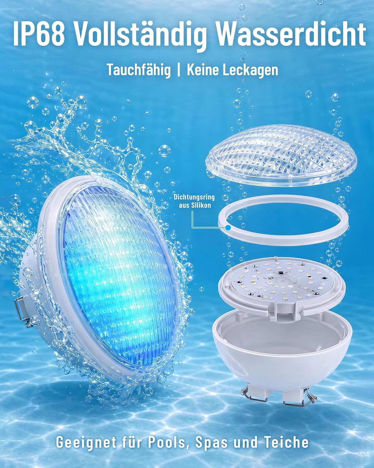 LED Poolbeleuchtung Unterwasser 40W RGBW 4000lm - 62% Rabatt