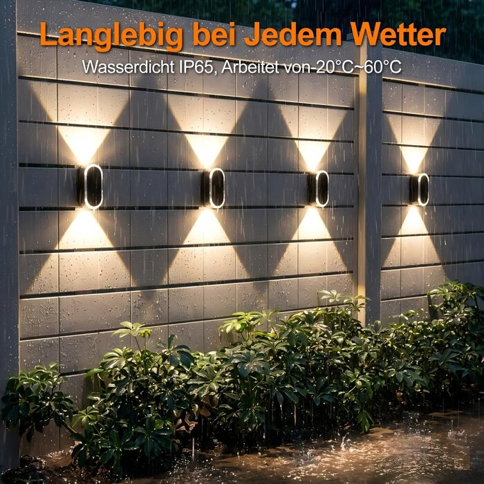 8er-Set Solar-Wandleuchten Up & Down - IP65 - jetzt bis zu 34% sparen!