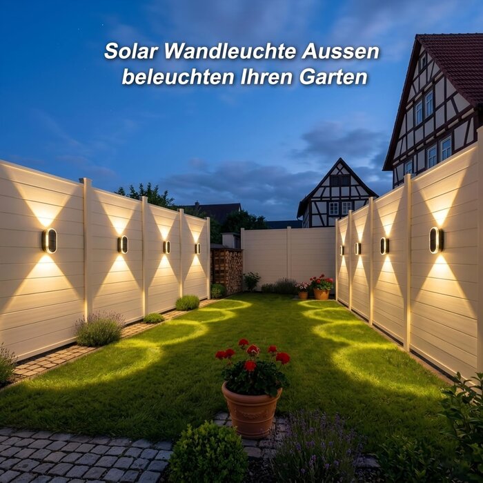 8er-Set Solar-Wandleuchten Up & Down - IP65 - jetzt bis zu 34% sparen!