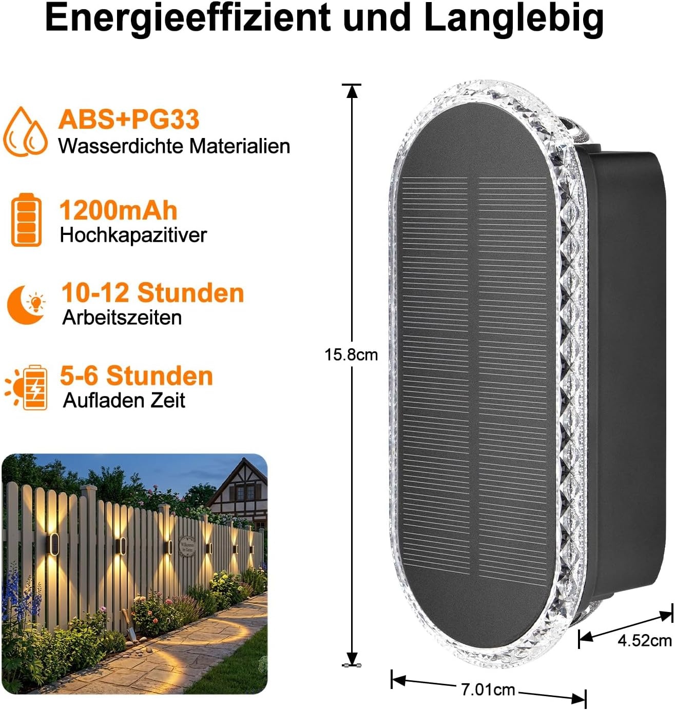 8x Solar Wandleuchten Outdoor - IP65 & 3 Lichtfarben - bis zu 34% Rabatt
